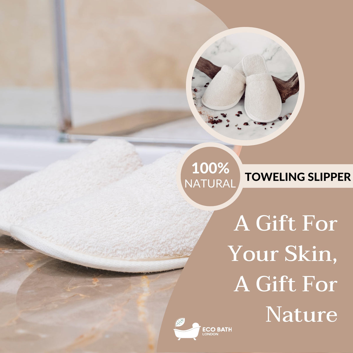 GOTS Certified Organic Cotton Toweling Slippers