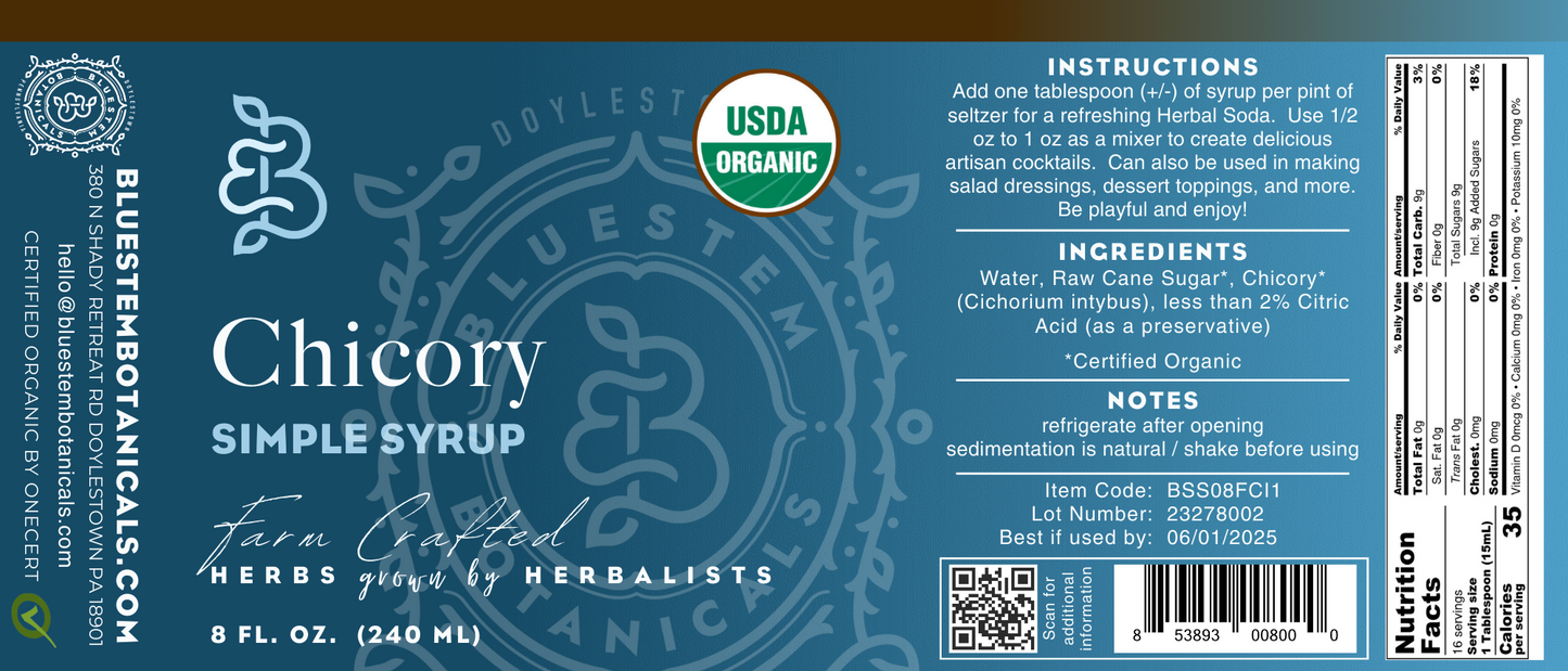 Roasted Chicory Root Simple Syrup