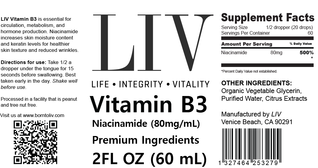 Vitamin B3 Niacin Liquid (Niacinamide)