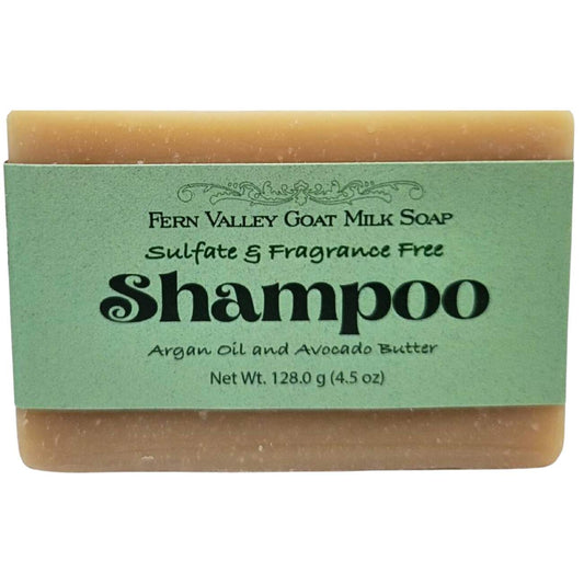 Goat Milk Shampoo Bar |  Argan Oil & Avocado Butter | Fragrance-Free