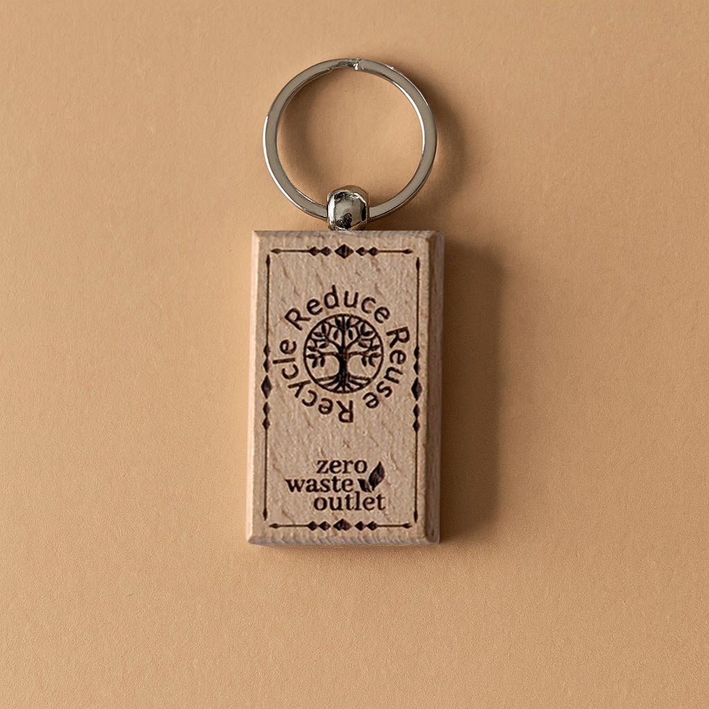 "Don't Forget Reusable Bags" Wooden Keychain