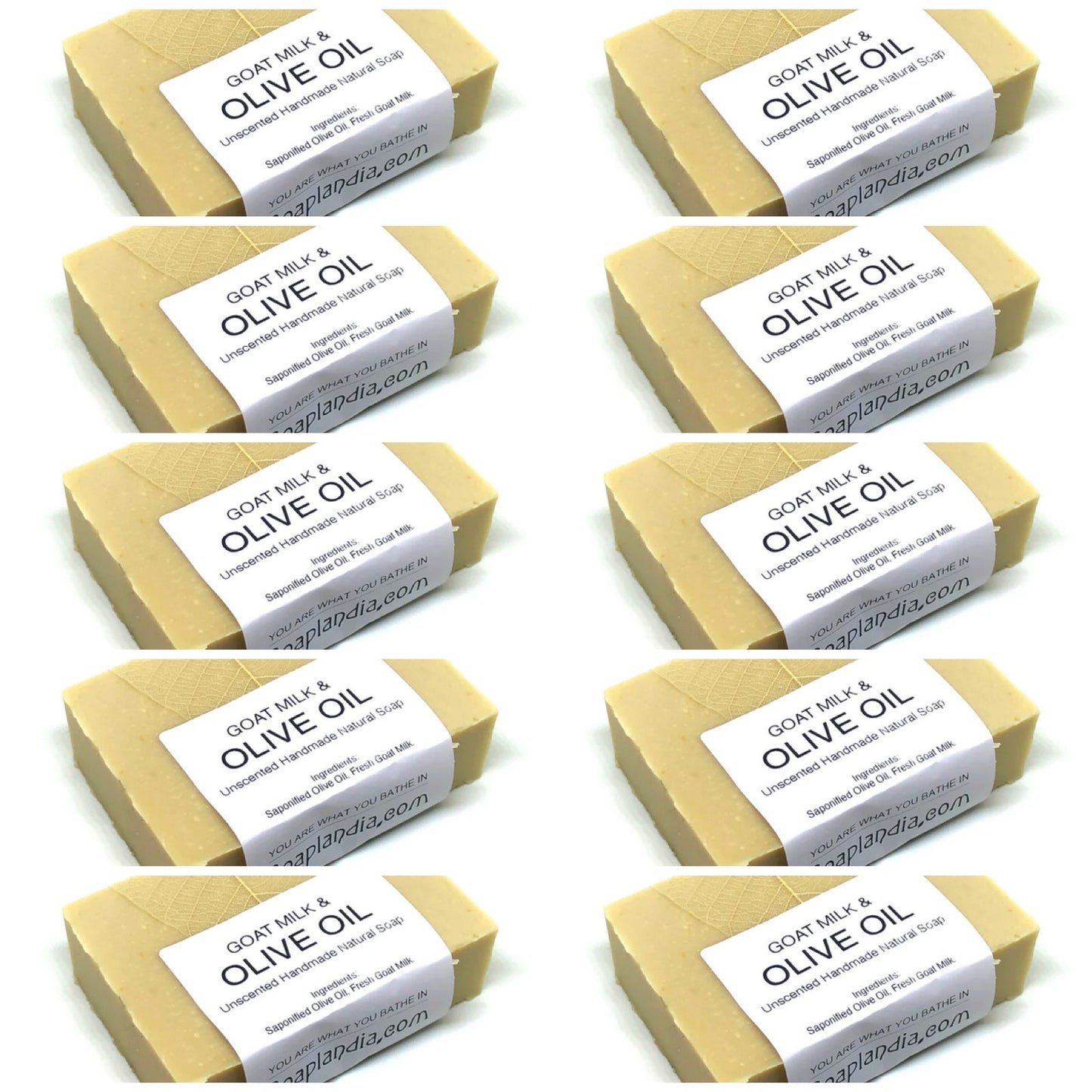 Goat Milk & Olive Oil Bar (Unscented): 10 Pack Special!