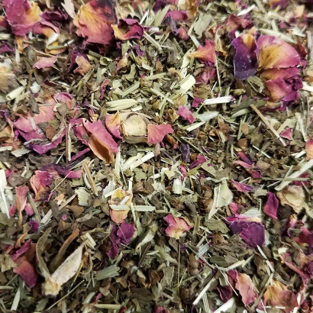 close up picture of the Comfort + Joy tisane blend