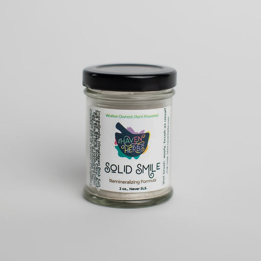 Tooth Powders by Haven Herbs. Solid Smile is a remineralizing formula.