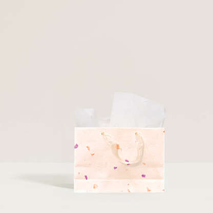 Flower Purple Petal Gift Bag (Handmade Seed Paper + Ribbon)