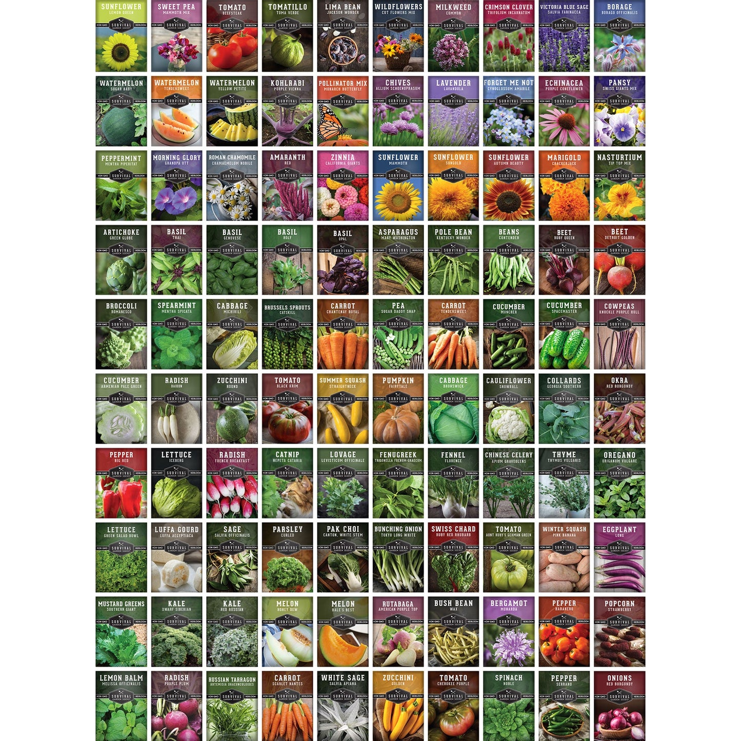Complete Survival Garden Kit – 100 Seeds to Grow Food for Your Family