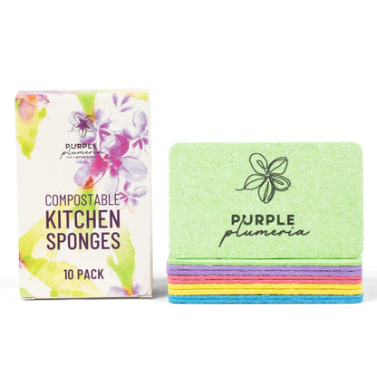 Compostable Dish Sponges: Plastic-Free & Eco-Friendly. Cellulose & Coconut fiber