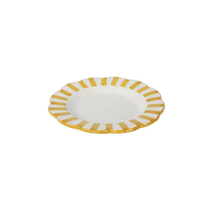 Yellow Stripe Dinner Plate | Handpainted Ceramic (Set of 2)