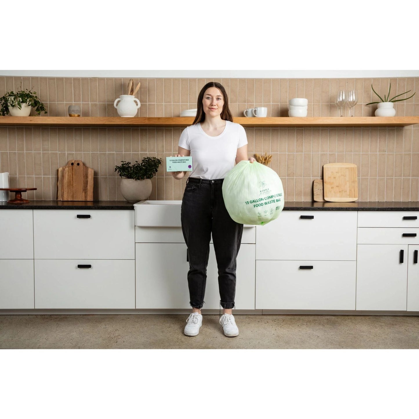 Compostable Kitchen Garbage Bags – 13 Gallon & 3 Gallon