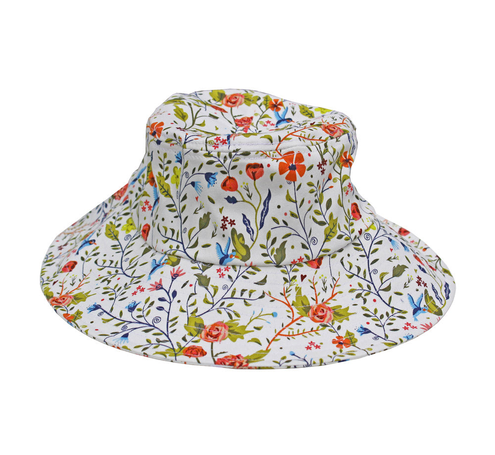 Cotton Bucket Sun Hat in Garden of Paradise
