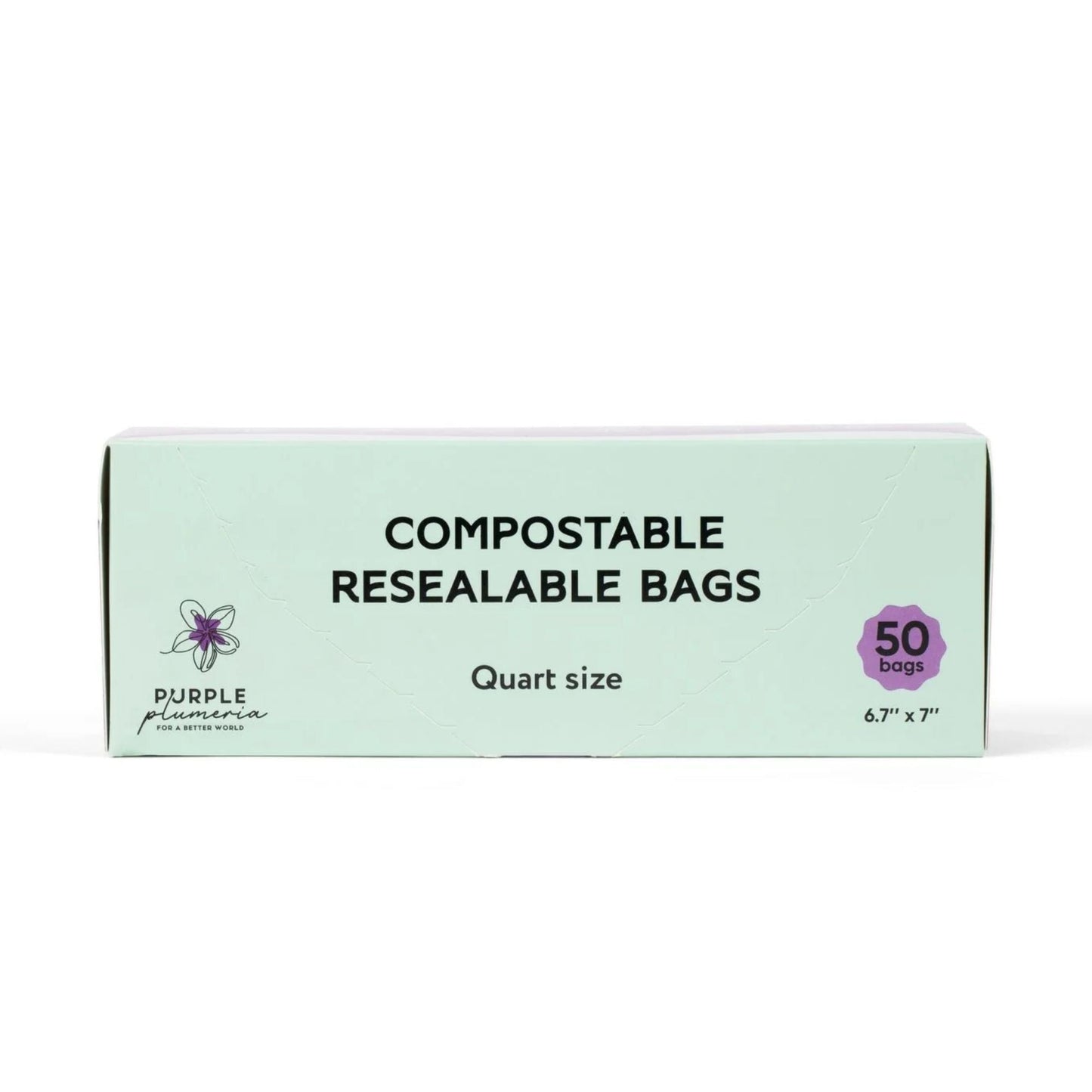 Compostable Zipper Storage Bags. Snack, Sandwich, Quart & Gallon Size