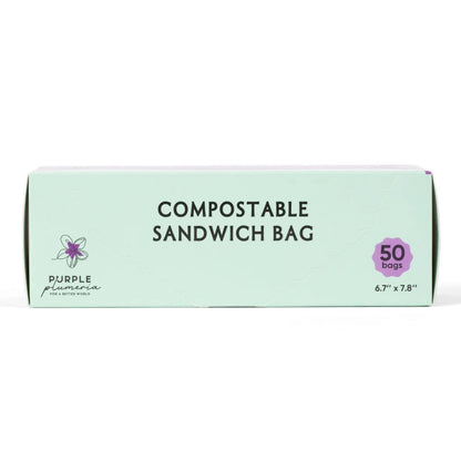 Compostable Zipper Storage Bags. Snack, Sandwich, Quart & Gallon Size