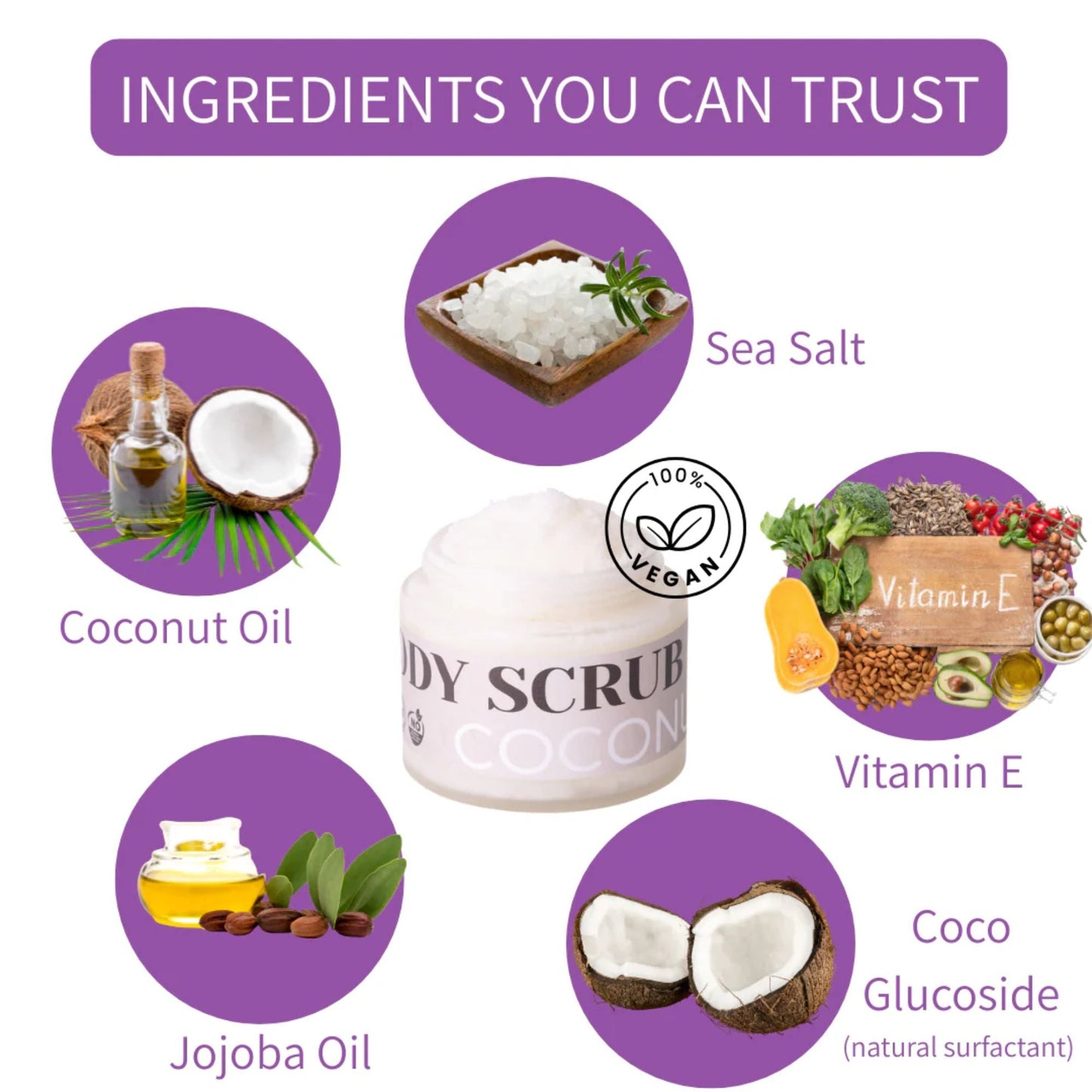 Natural Vegan Body Scrub (Rose or Coconut)