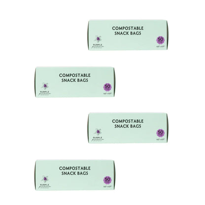 Compostable Zipper Storage Bags. Snack, Sandwich, Quart & Gallon Size