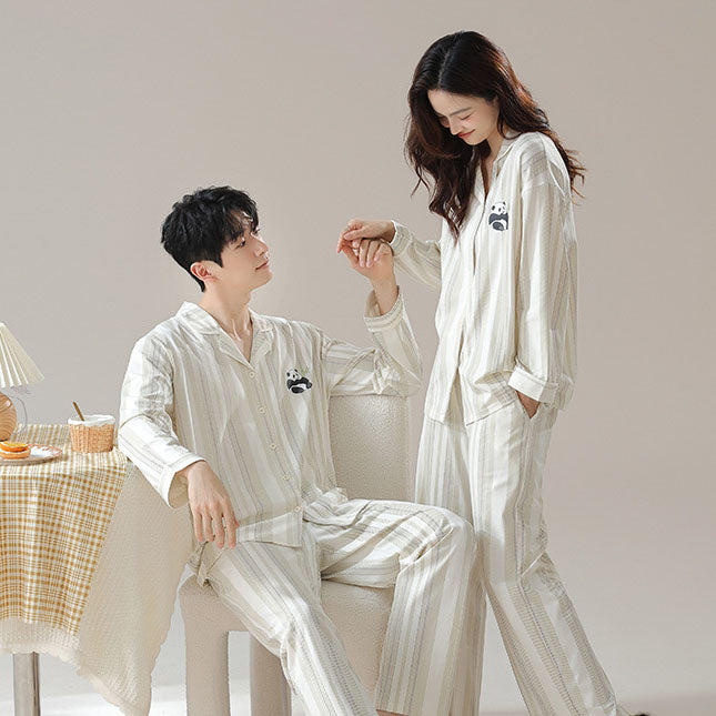 Pure cotton pajamas: Men and women's sizes