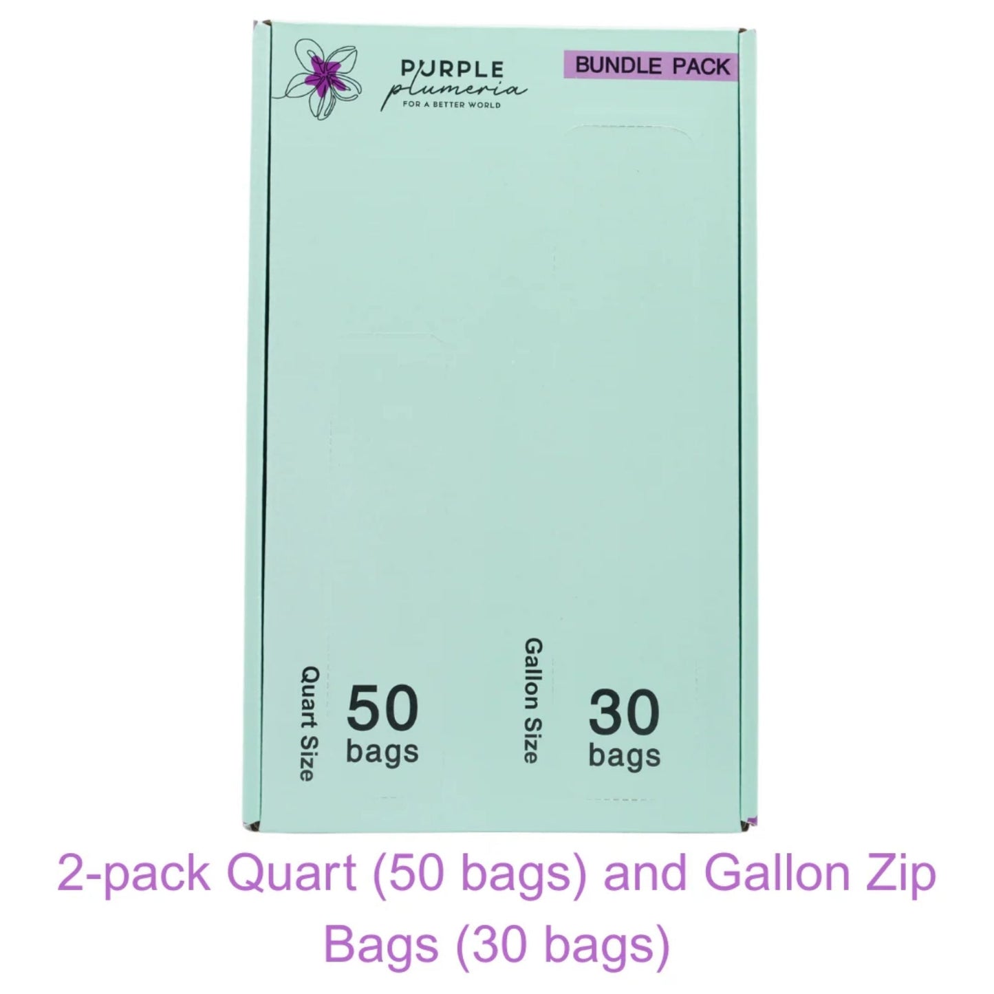 Compostable Zipper Storage Bags. Snack, Sandwich, Quart & Gallon Size