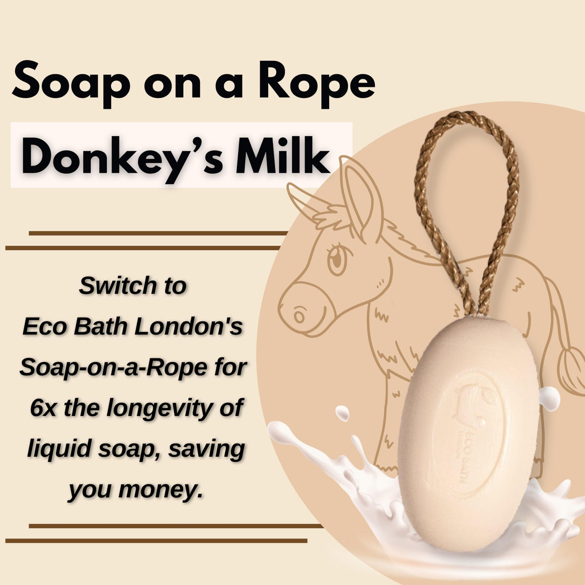 Soap on a Rope 7.76 oz (220 g) - Handmade Natural Bar Soap