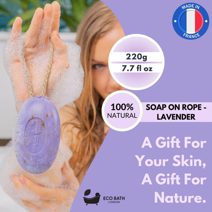Soap on a Rope 7.76 oz (220 g) - Handmade Natural Bar Soap