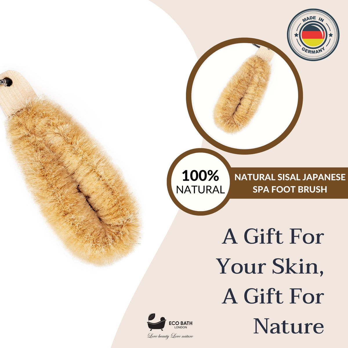 Natural Sisal Japanese Spa Brush - Exfoliating Body Brush