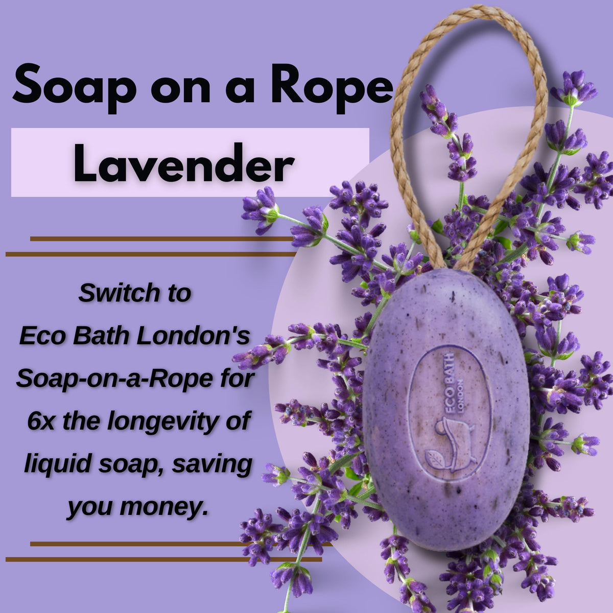 Soap on a Rope 7.76 oz (220 g) - Handmade Natural Bar Soap
