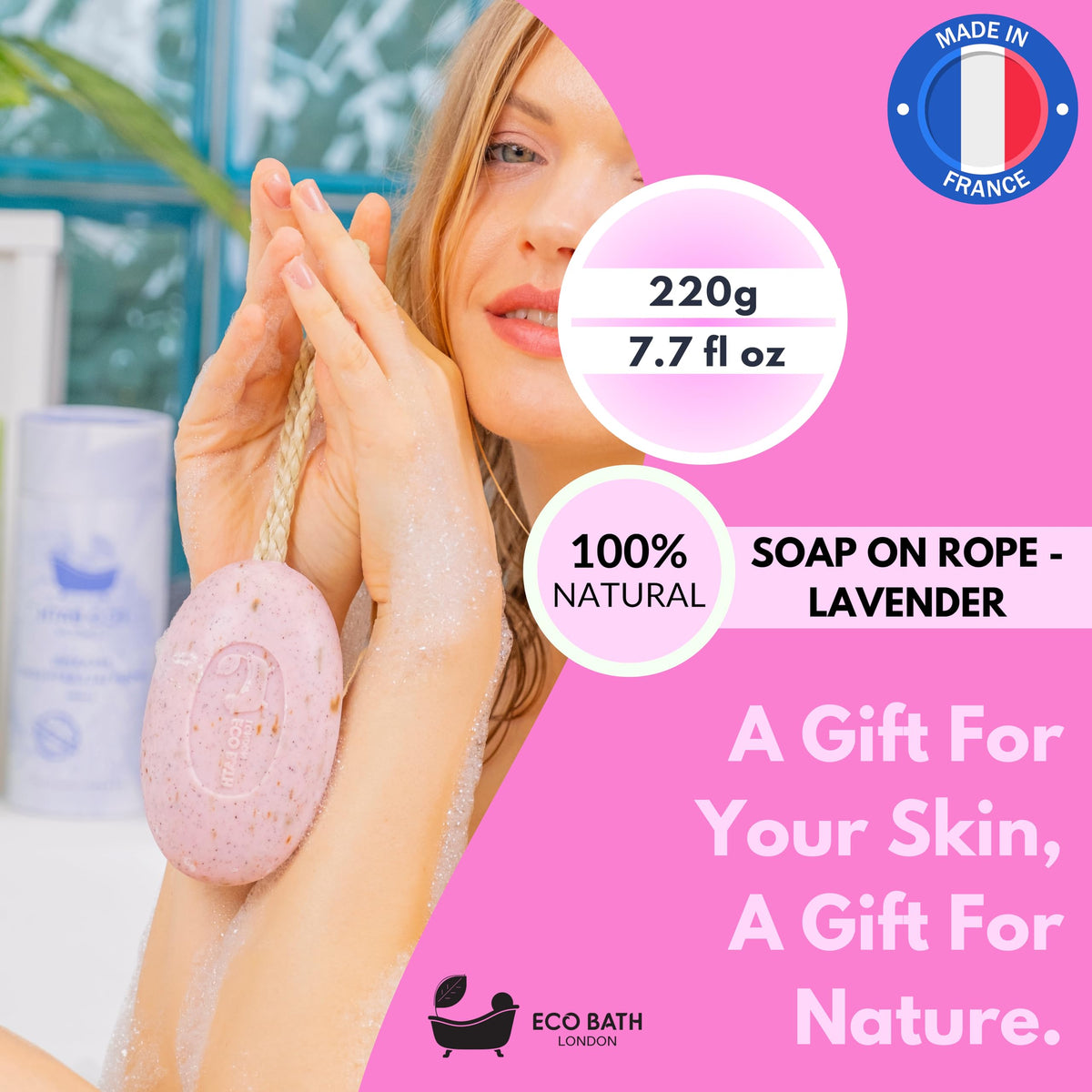 Soap on a Rope 7.76 oz (220 g) - Handmade Natural Bar Soap