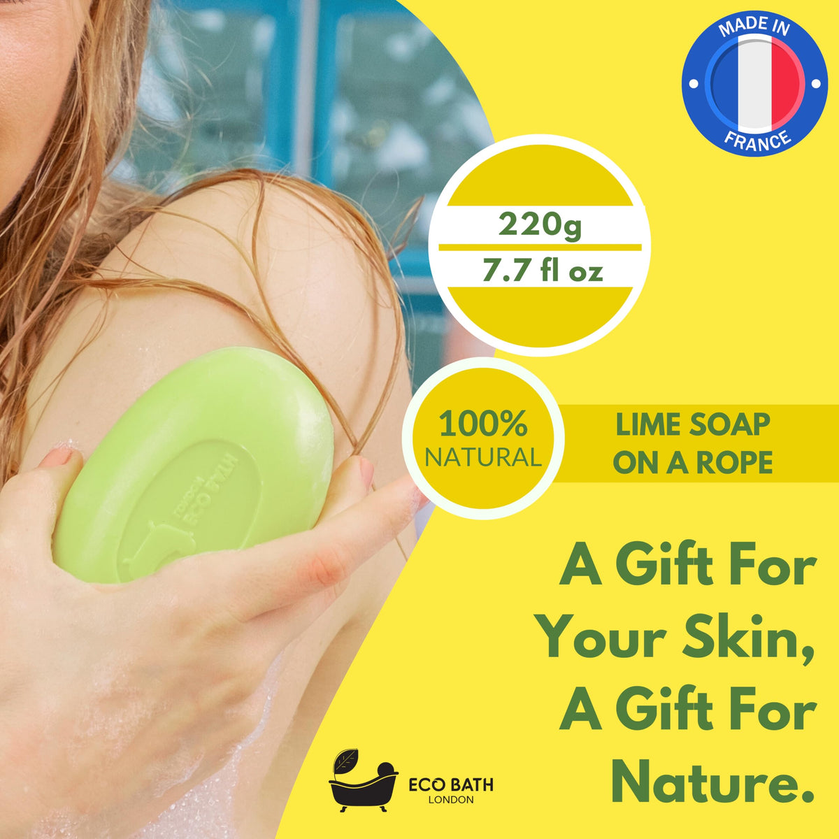 Soap on a Rope 7.76 oz (220 g) - Handmade Natural Bar Soap