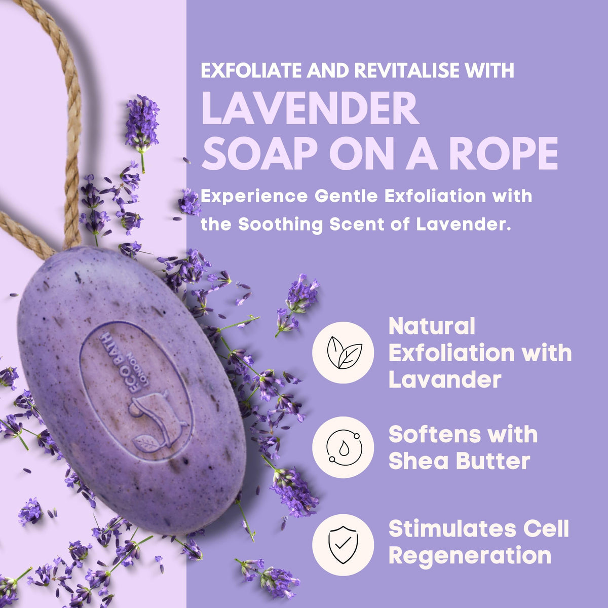 Soap on a Rope 7.76 oz (220 g) - Handmade Natural Bar Soap