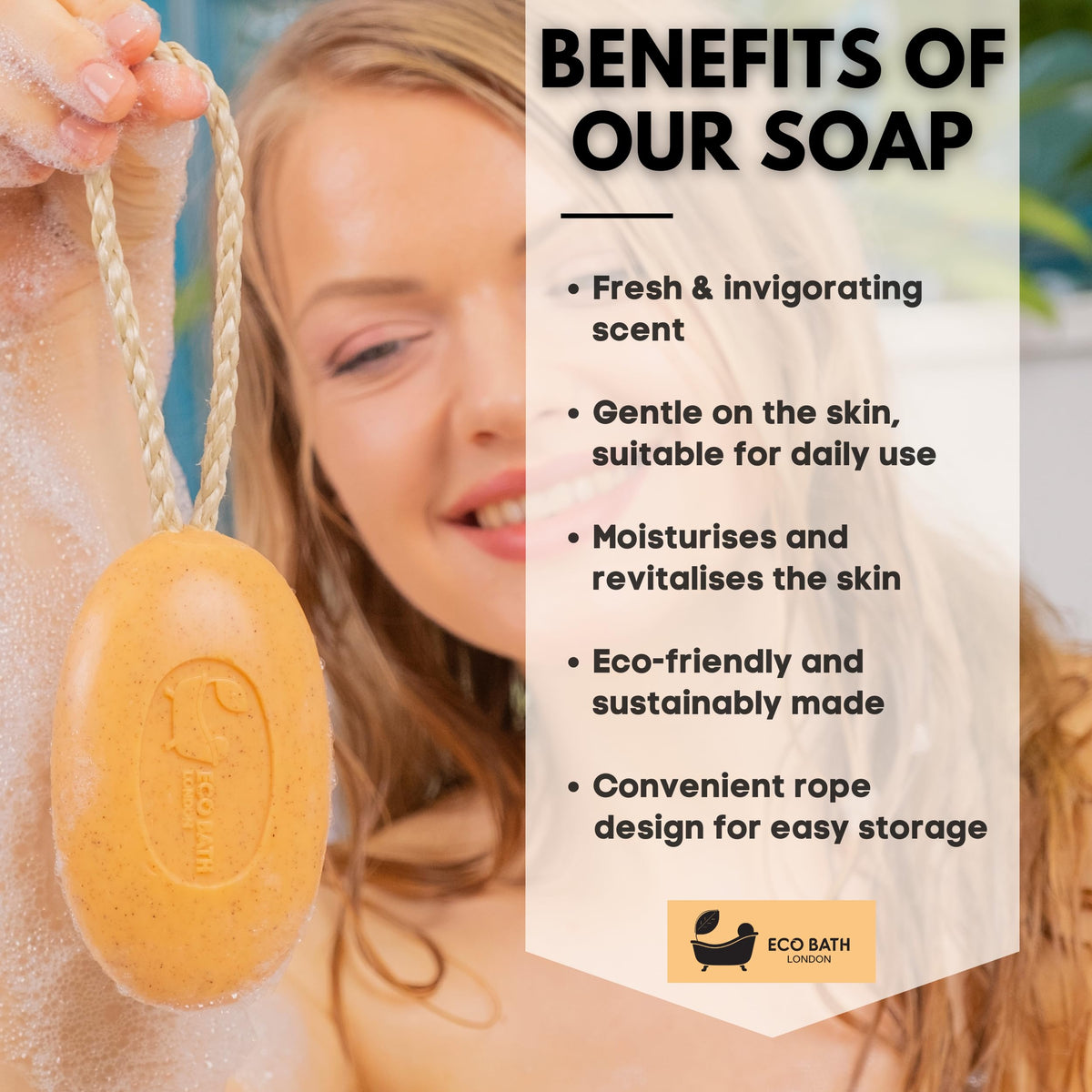 Soap on a Rope 7.76 oz (220 g) - Handmade Natural Bar Soap