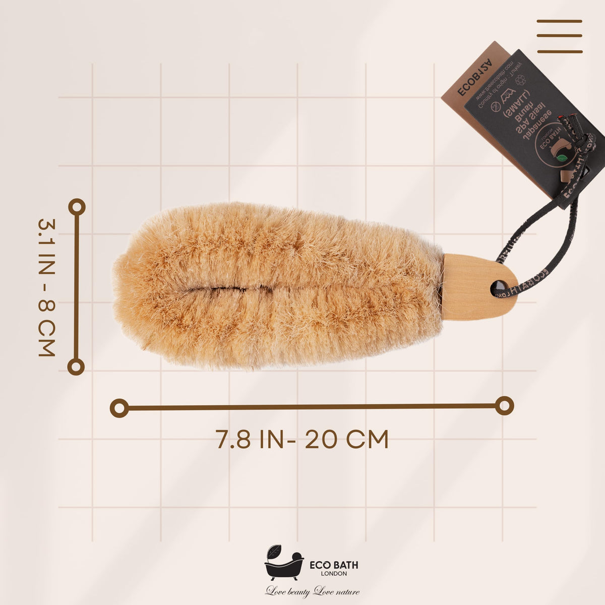 Natural Sisal Japanese Spa Brush - Exfoliating Body Brush