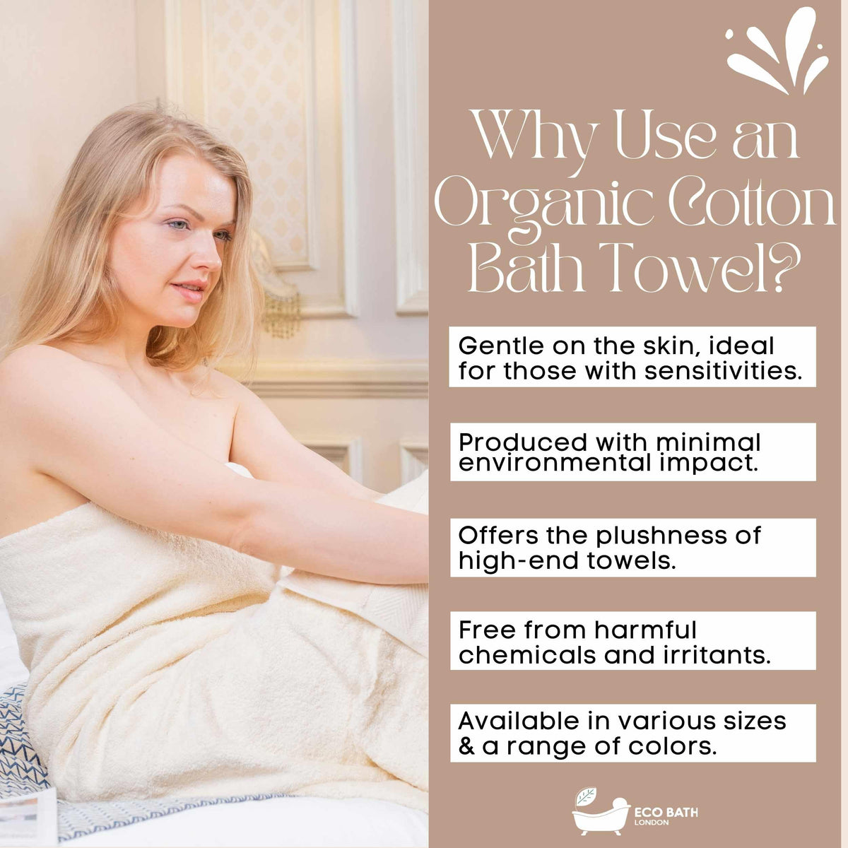 GOTS Certified Organic Cotton Bath Towel