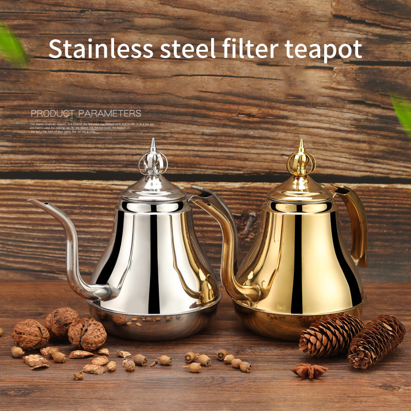 Stainless Steel Tea Pot with Tea Strainer