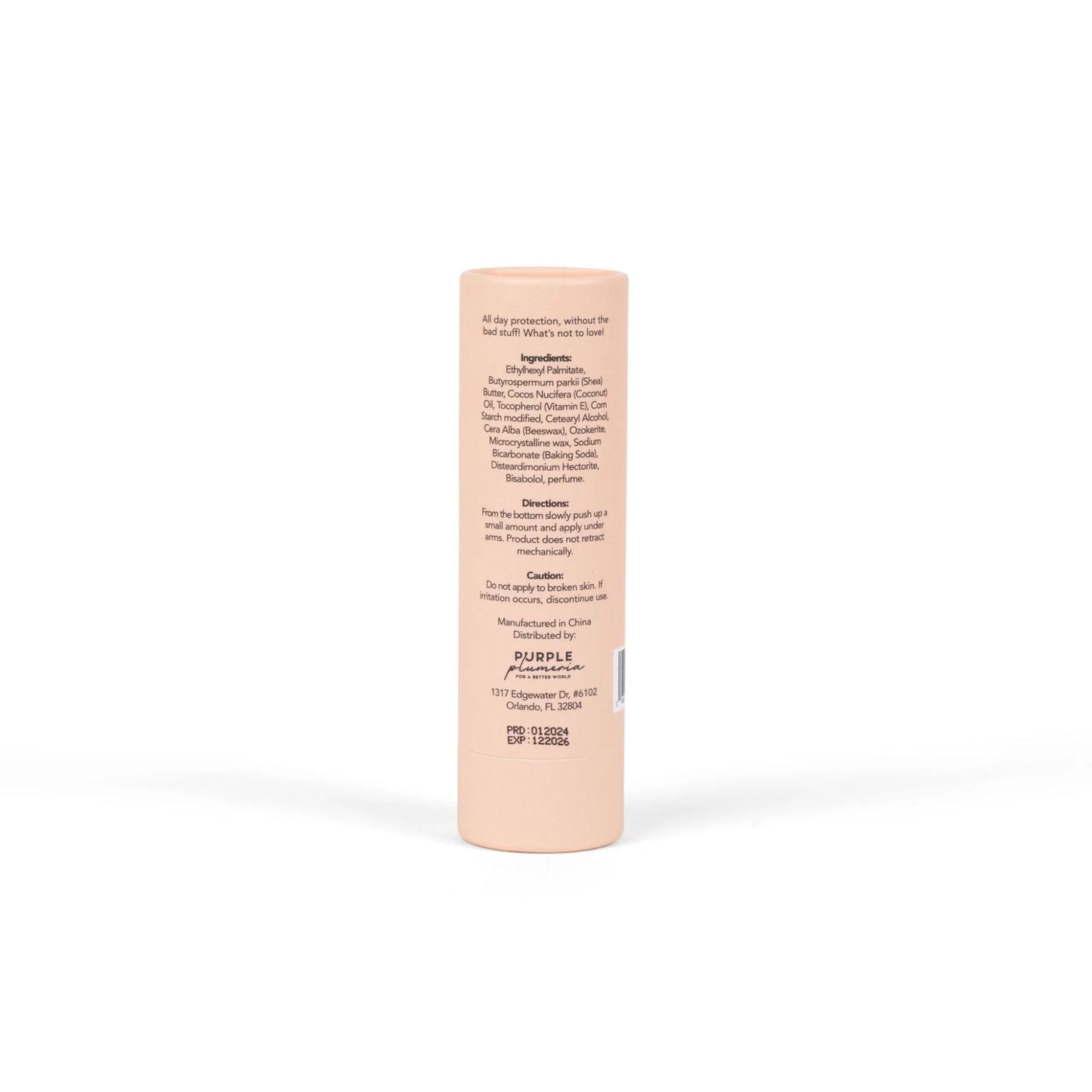 Plastic-Free Deodorant – Aluminum & Paraben-Free – Jasmine, Citrus & Peach Berry Scents