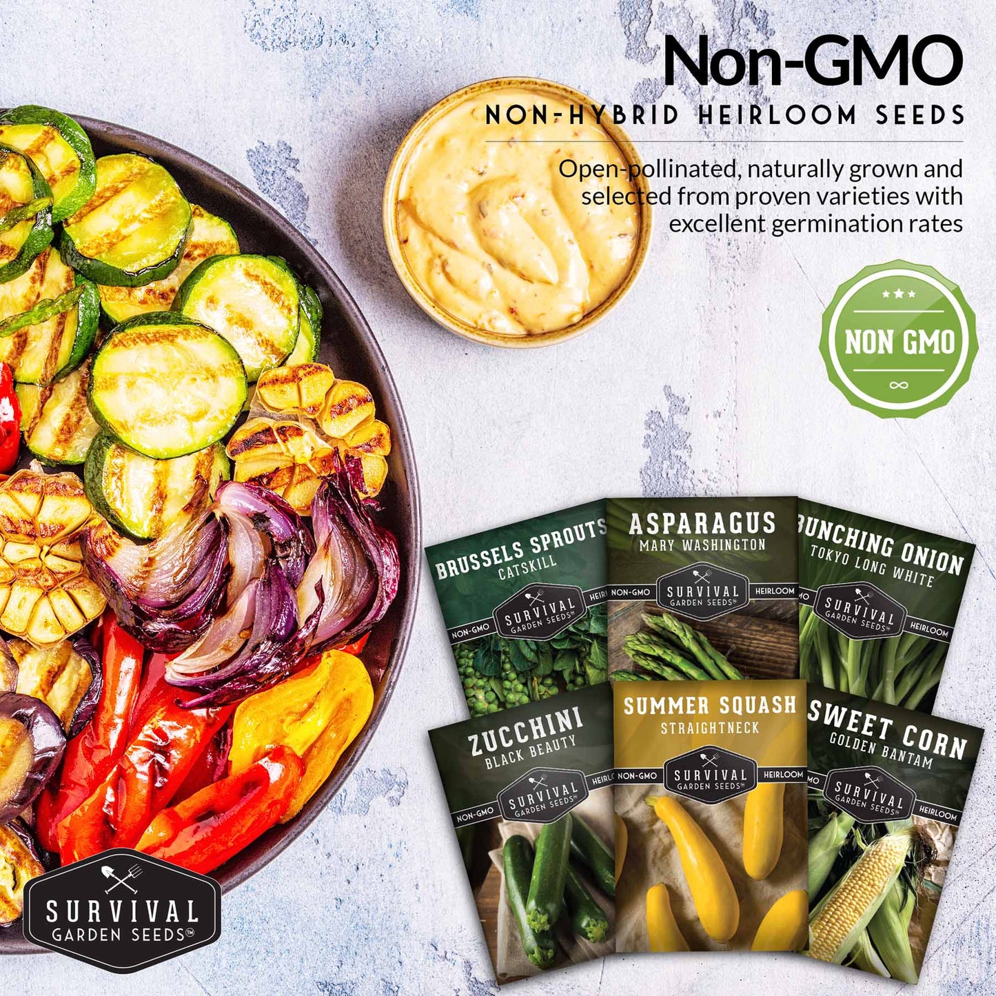 Barbecue Vegetable Seed Collection – 6 Heirloom Grilling Favorites for Summer Cookouts