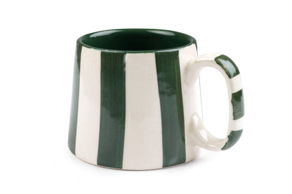 Ceramic Olive Striped Coffee cup- 220ml (SET OF 4)
