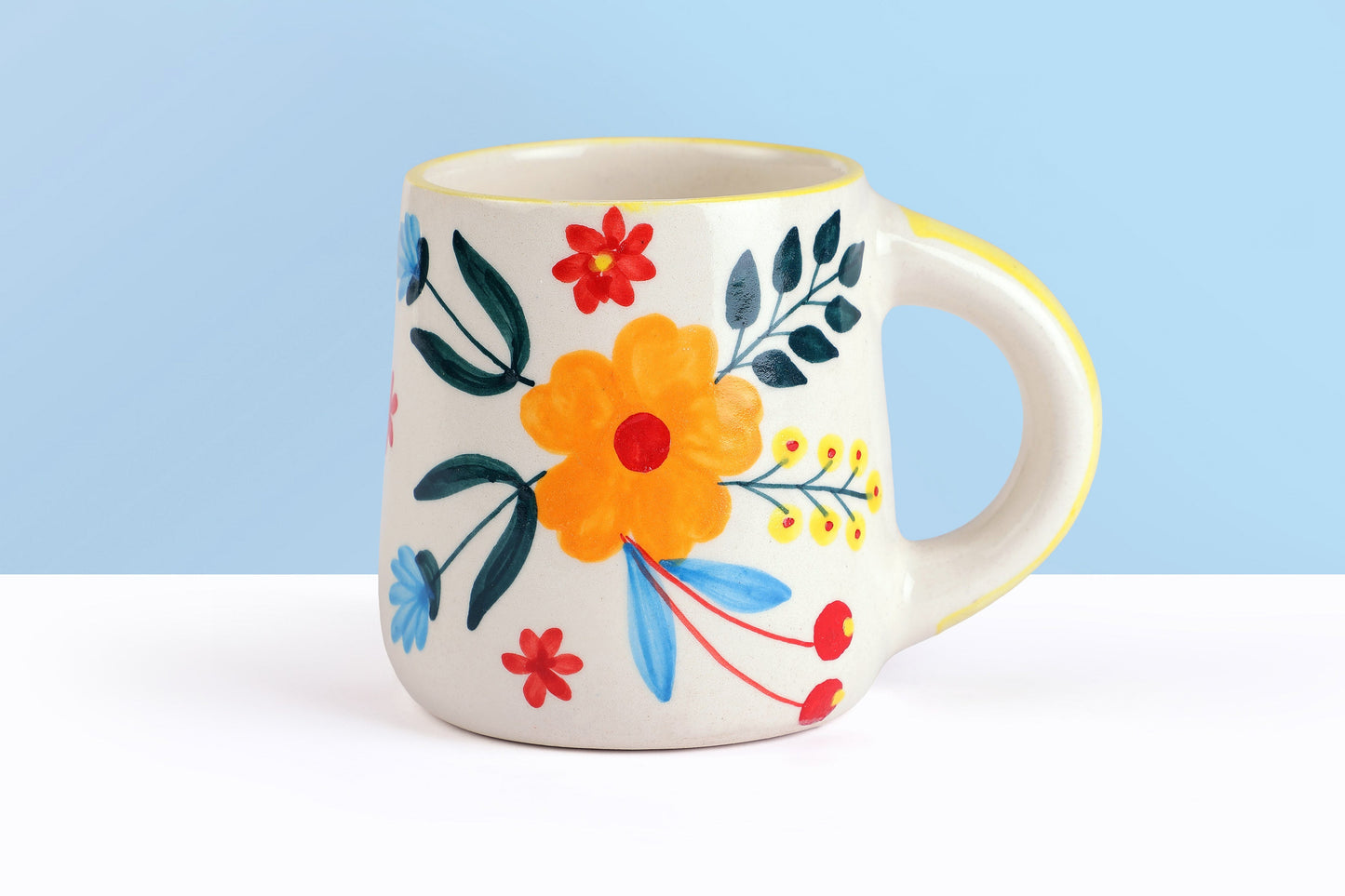 Floral Extravaganza Coffee Mug- Multi ,  3.5 X 2.5 Inches (Set of 4)
