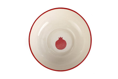 Anaar Bowl | Red Handpainted Stoneware Serving | 7 Inch (Set of 2)