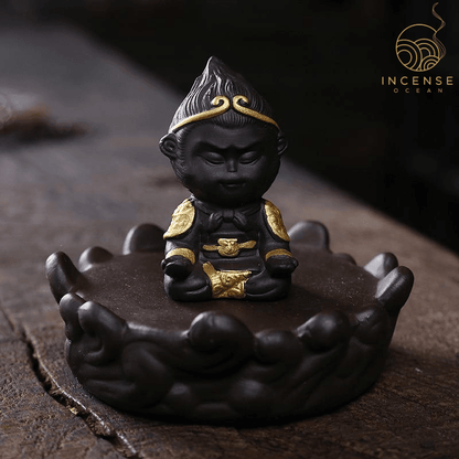 Ceramic Sun Wukong Backflow Incense Burner