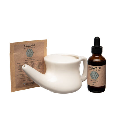 Nasal Care Ritual: Ayurvedic Neti & Nasya Kit for Sinus Health