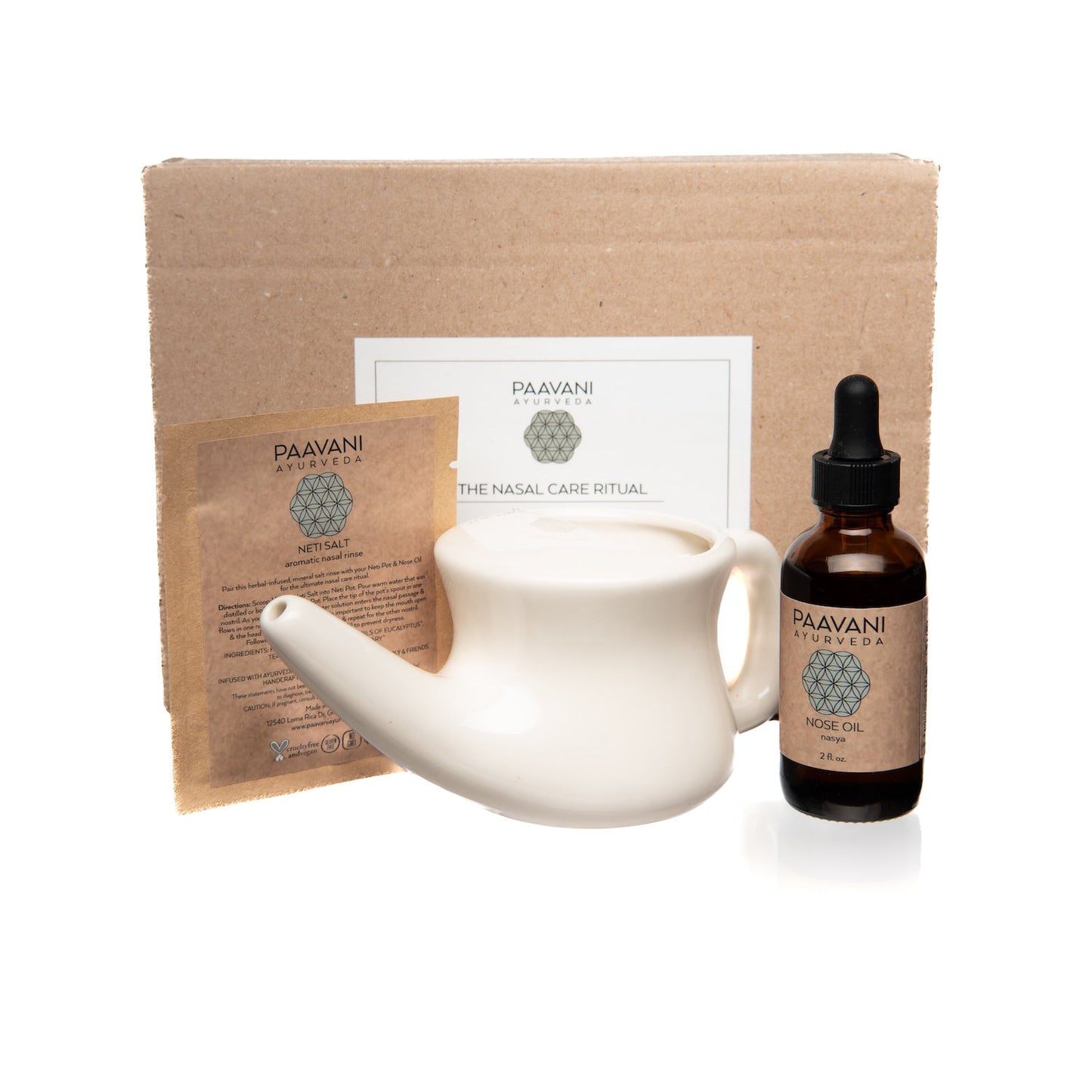 Nasal Care Ritual: Ayurvedic Neti & Nasya Kit for Sinus Health