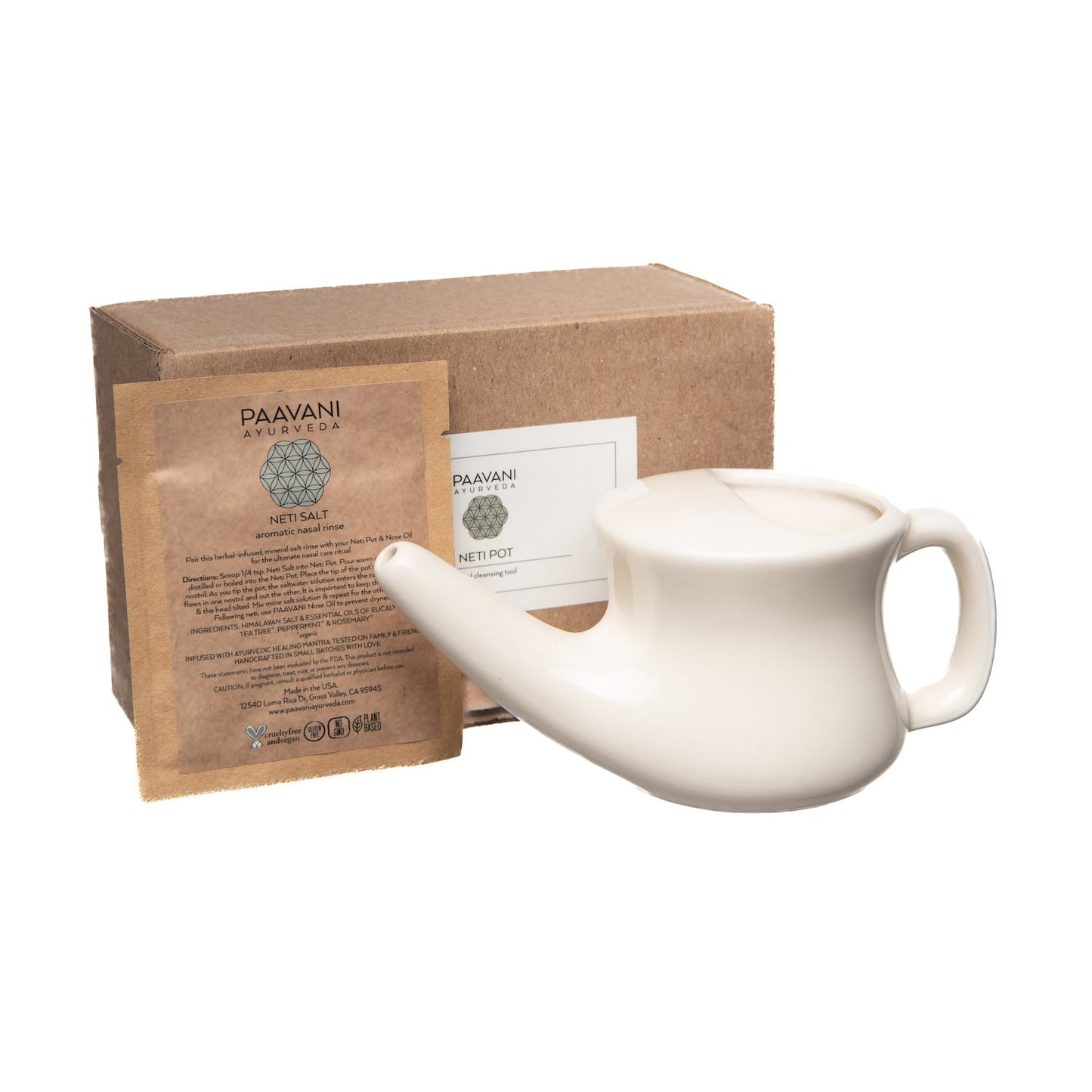 Ceramic Neti Pot: Ayurvedic Nasal Cleansing Tool for Sinus Health