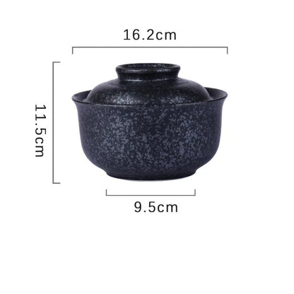 6.5 inch instant noodles bowl with cover bento box student underglaze color ceramic suit Lamian Noodles bowl canteen tableware