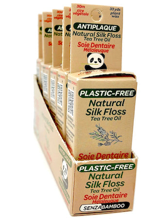 3 packs of 100%-Plastic Free Silk Dental Floss (3 flavor options)