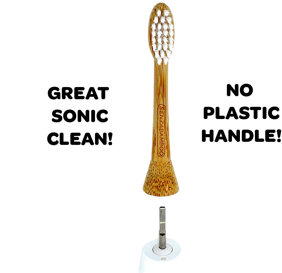 3pk Replacement Bamboo Brush Heads (Philips Sonicare Click-on handle compatible)