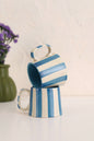 Ceramic Blue Stripe  Coffee cup- 220ml (SET OF 4)