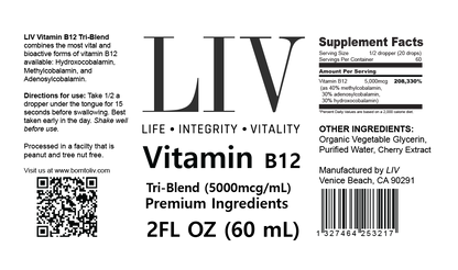 Vitamin B12 Tri-Blend Liquid Energy Booster