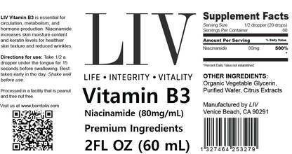 Vitamin B3 Niacin Liquid (Niacinamide)