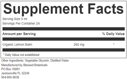 Organic Lemon Balm Glycerite