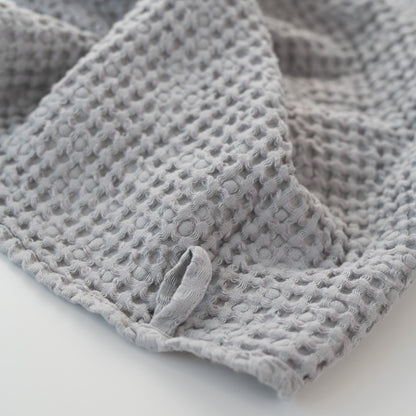 Linen Tales Light Grey Linen & Cotton Honeycomb Waffle Towel Set