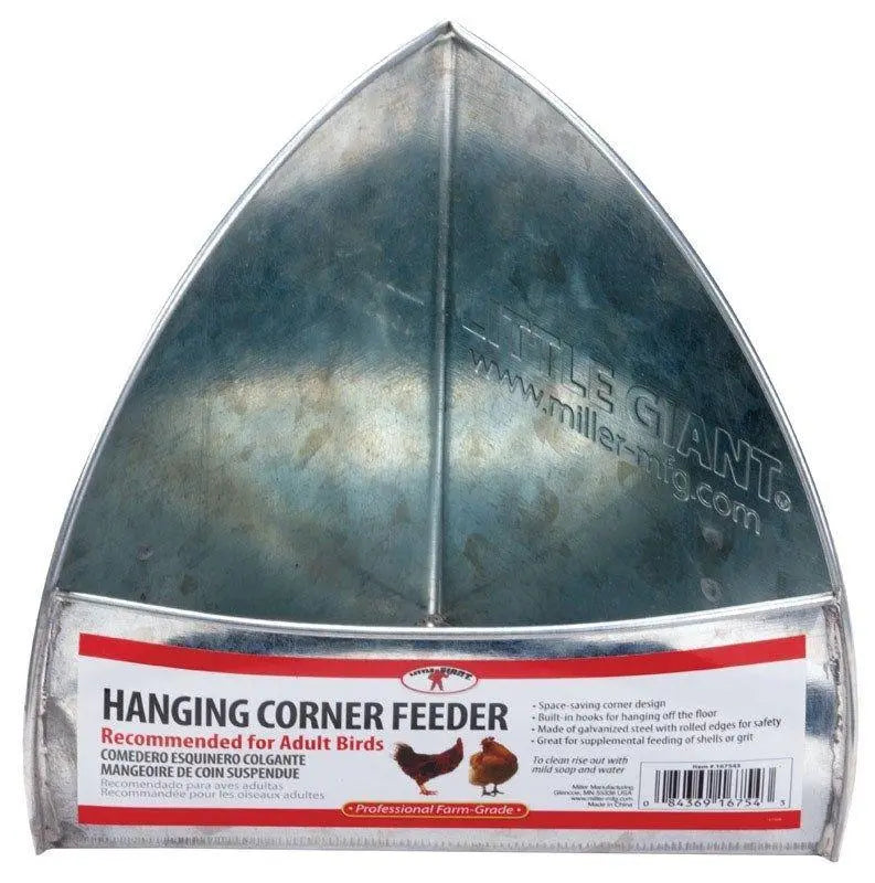 Miller Little Giant Galvanized Hanging Corner Poultry Feeder