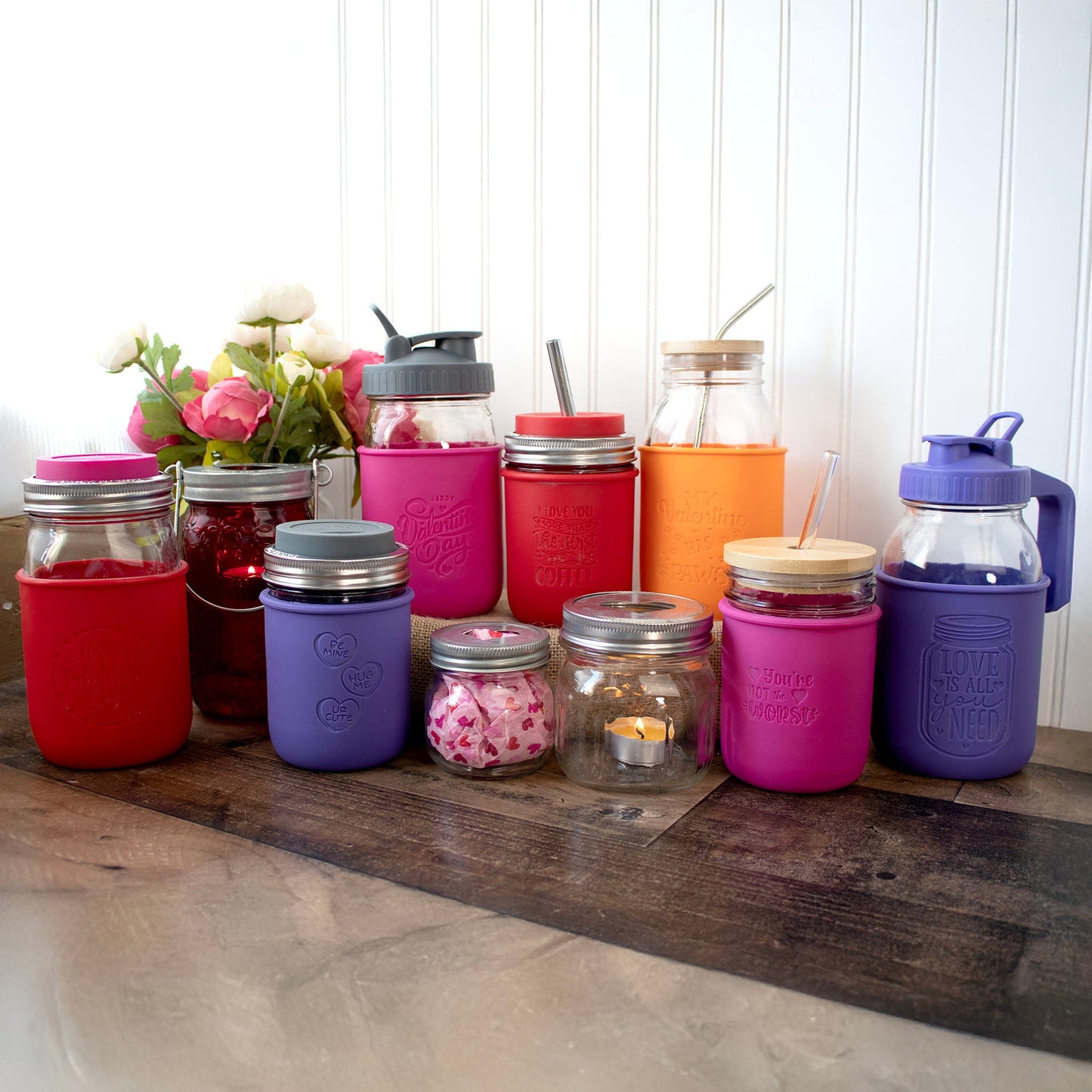 Valentine's Day Laser Engraved Mason Jar Sleeves